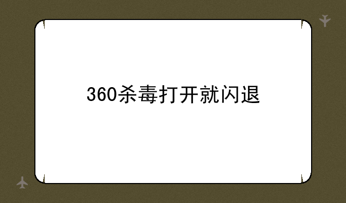 360杀毒打开就闪退