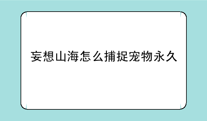 妄想山海怎么捕捉宠物永久