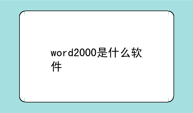 word2000是什么软件